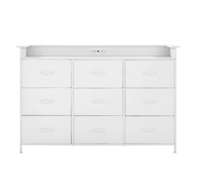 9 stalčių aukšta komoda su LED ir elektros lizdais10