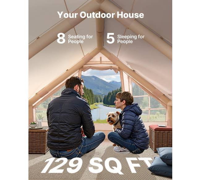 Pripučiamas palapinė 5-8 asmenims su pompa1