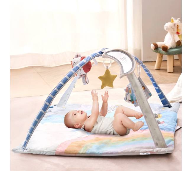 Kūdikio žaidimų kilimėlis su sensoriniais žaislais7