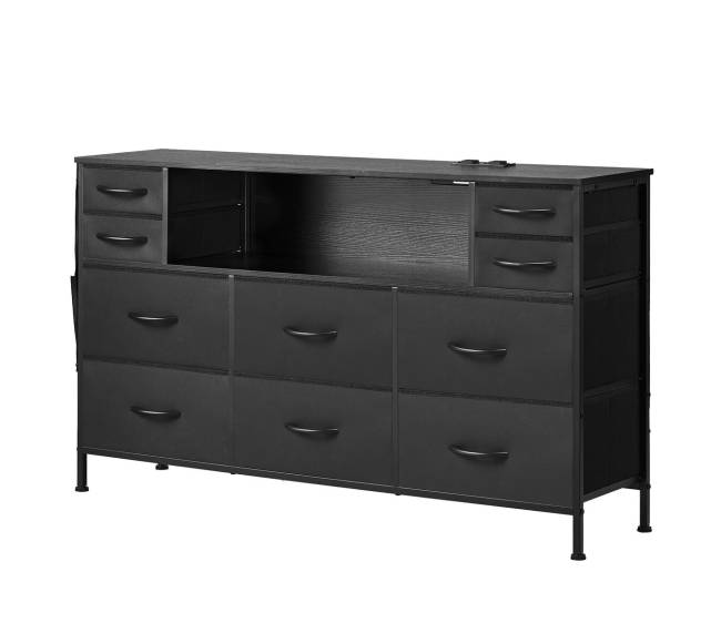 10 stalčių komoda su LED ir lizdu8