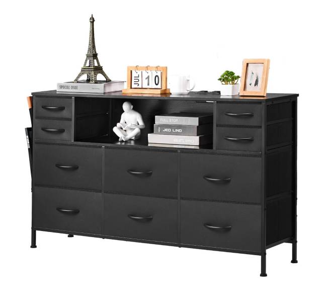 10 stalčių komoda su LED ir lizdu9