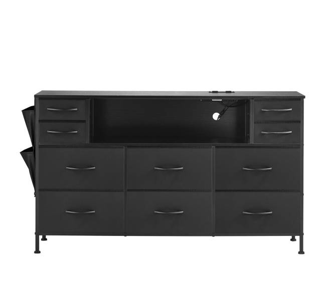 10 stalčių komoda su LED ir lizdu10