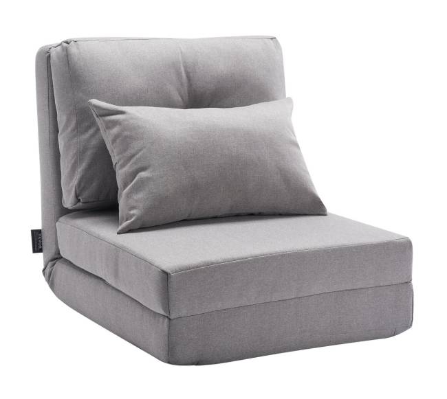 Pilkas konvertuojamas fotelis-lova su 5 pozicijomis0