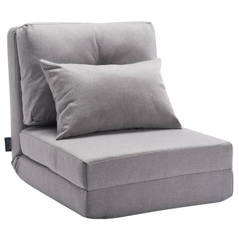 Pilkas konvertuojamas fotelis-lova su 5 pozicijomis0