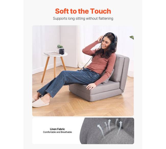 Pilkas konvertuojamas fotelis-lova su 5 pozicijomis2