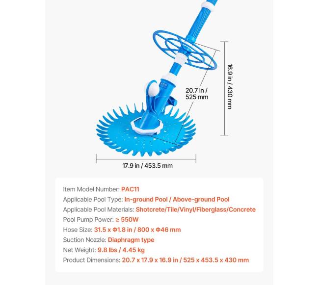 Automatinis baseino siurblys su 12 žarnų6