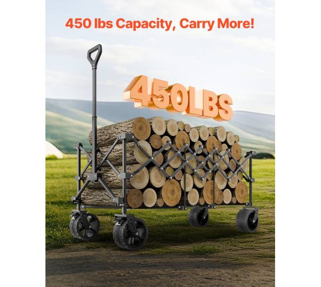 Sulankstomas vežimėlis 300L 204kg sodo vežimėlis2