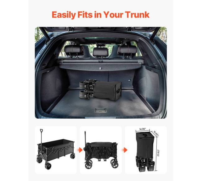 Sulankstomas vežimėlis 300L 204kg sodo vežimėlis3