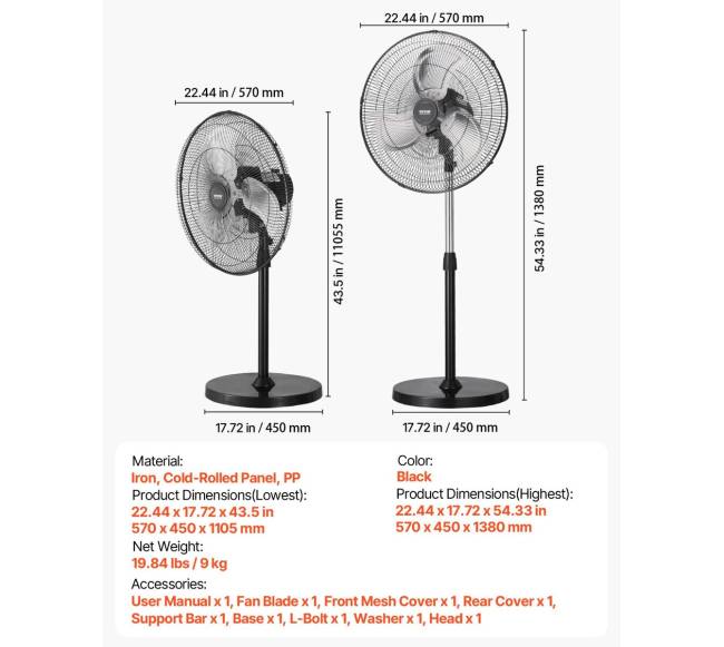 20 colių pramoninis pastatomas ventiliatorius6