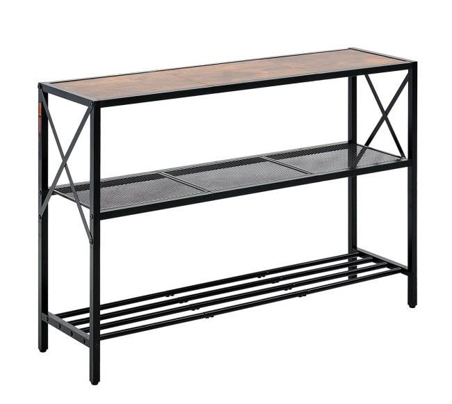 Siauros konsolės sofa su 3 lentynomis0