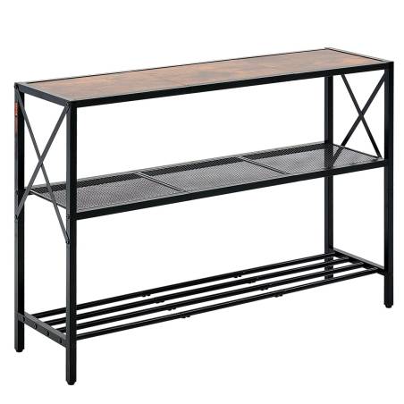 Siauros konsolės sofa su 3 lentynomis0