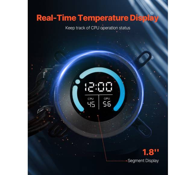 Vandens aušintuvas su 120 mm ventiliatoriais Intel AMD1