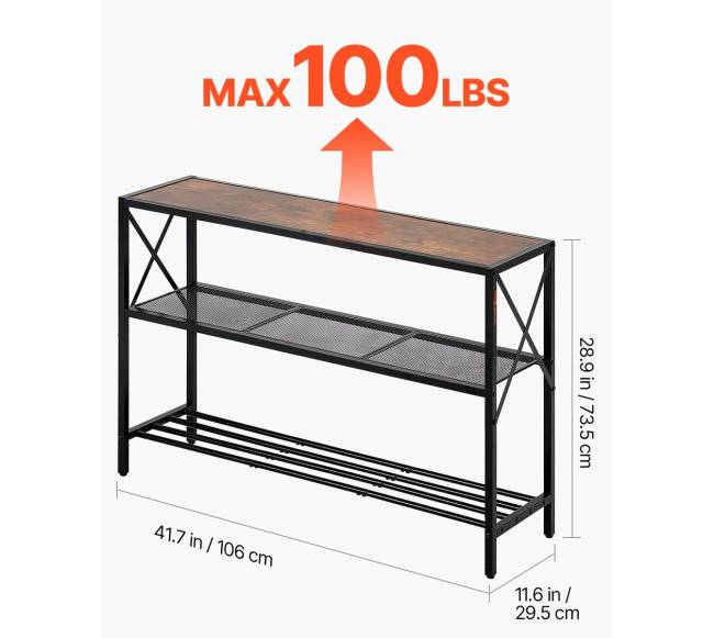 Siauros konsolės sofa su 3 lentynomis2