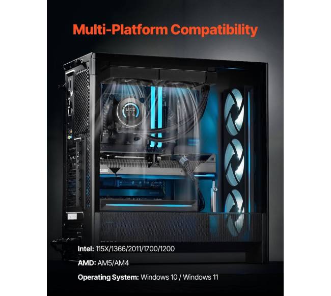 Vandens aušintuvas su 120 mm ventiliatoriais Intel AMD6