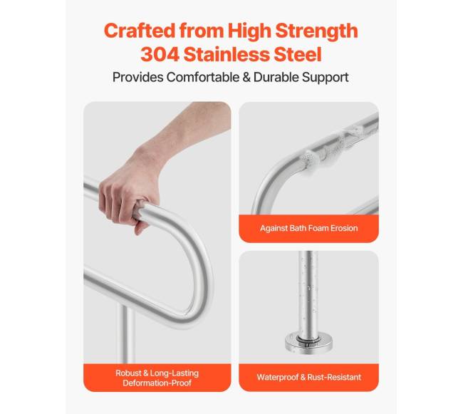 Tualeto turėklas su atrama 80 cm plieninis2