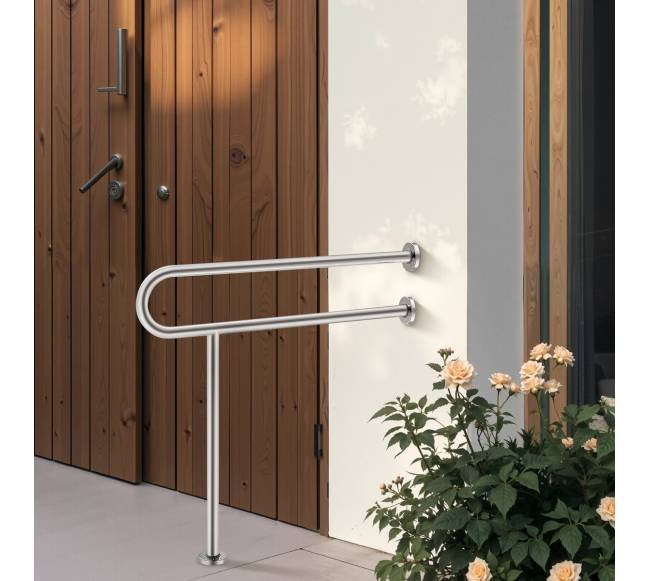 Tualeto turėklas su atrama 80 cm plieninis7