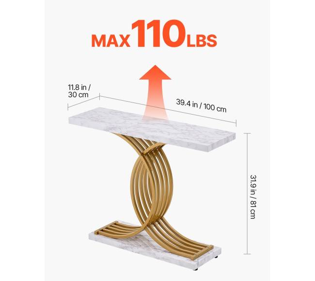 Siauras konsolinis stalas svetainei 100 cm2
