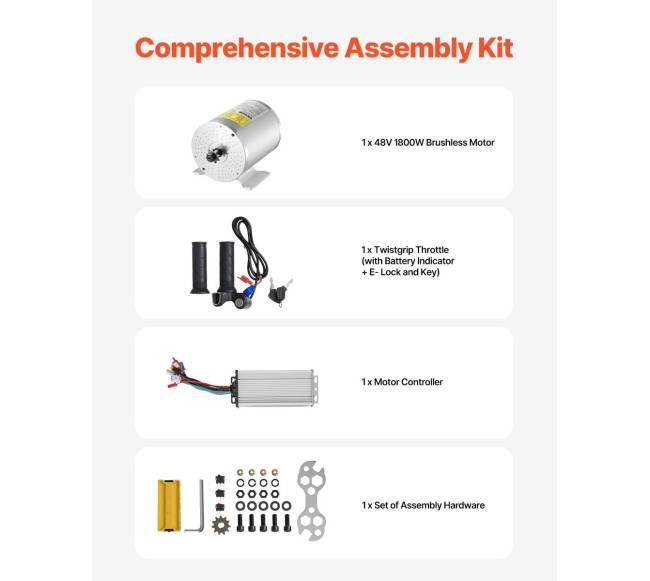 2000W elektrinis variklio komplektas, 48V, 4300 apsmin4