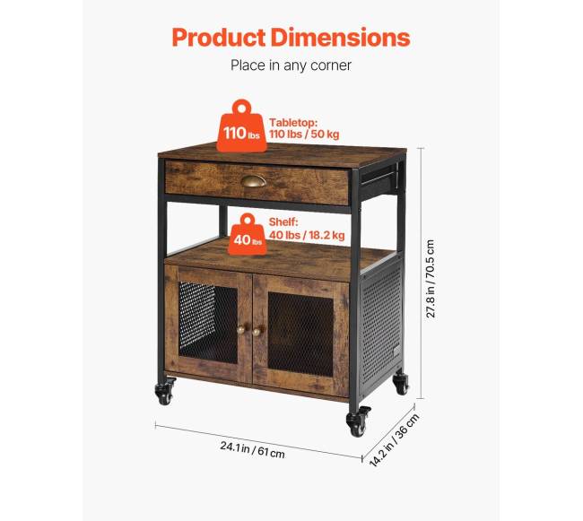 Kavos baro spintelė su ratukais ir tinklo durimis2