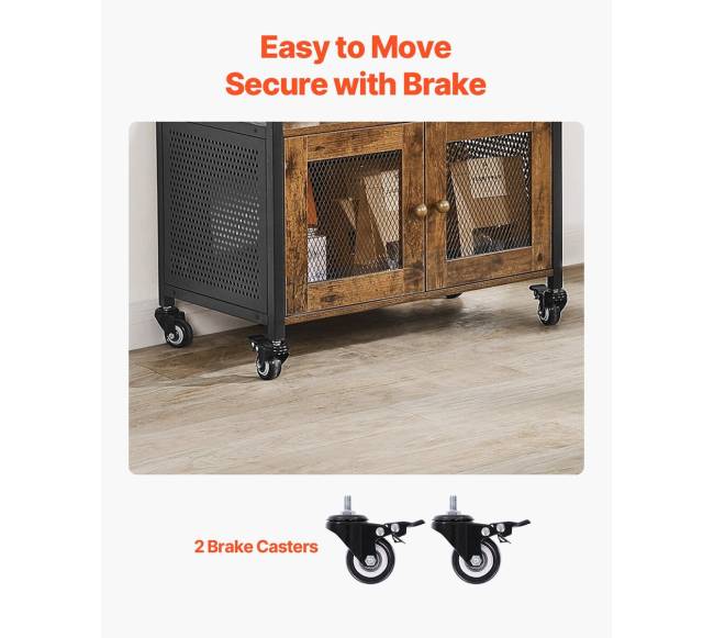 Kavos baro spintelė su ratukais ir tinklo durimis6