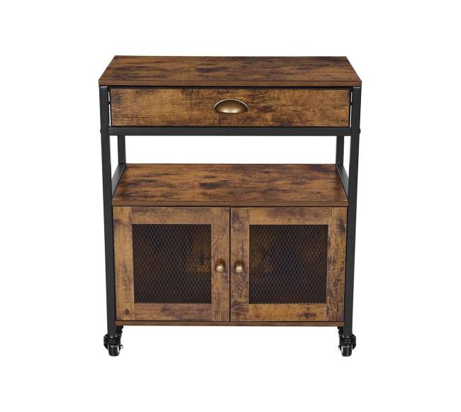 Kavos baro spintelė su ratukais ir tinklo durimis9