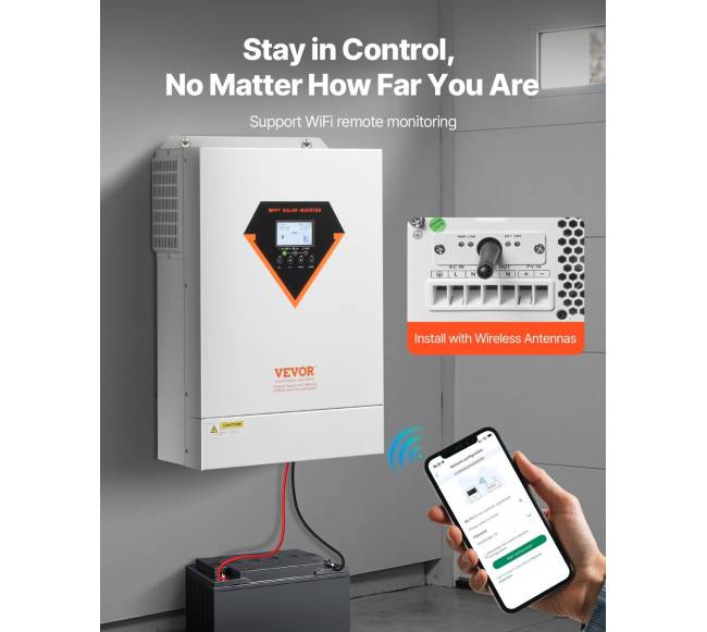 Hibridinis saulės inverteris su įkrovikliu 6000W3