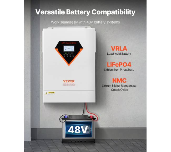 Hibridinis saulės inverteris su įkrovikliu 6000W4