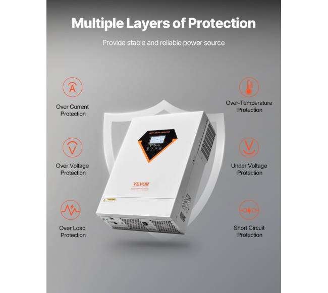 Hibridinis saulės inverteris su įkrovikliu 6000W5