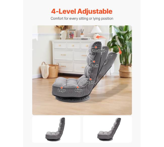 360 pasukamas grindų žaidimų krėslas su 4 padėtimis1