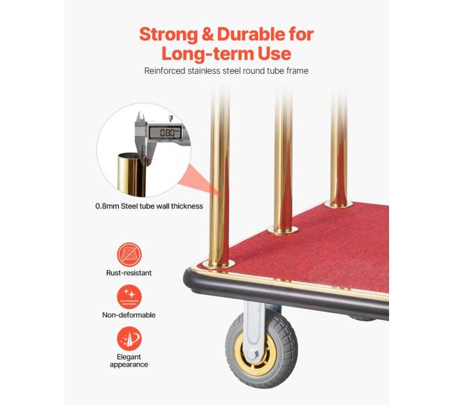 Viešbučio bagažo vežimėlis 500 kg nerūdijantis plienas2