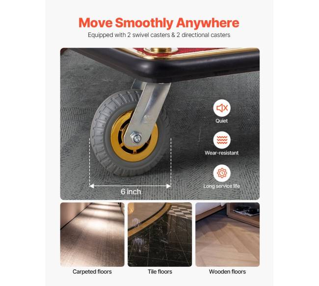 Viešbučio bagažo vežimėlis 500 kg nerūdijantis plienas3