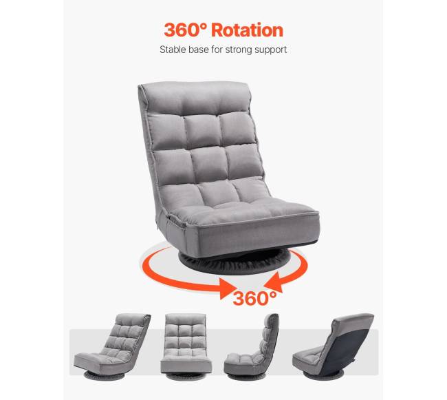 360 pasukamas grindų žaidimų krėslas su 4 padėtimis4