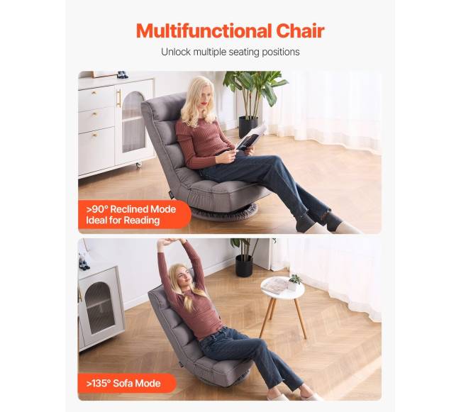 360 pasukamas grindų žaidimų krėslas su 4 padėtimis5