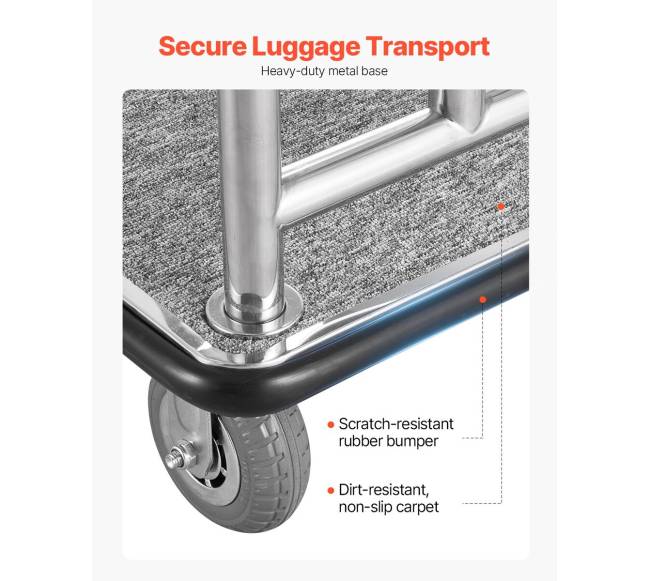 Viešbučio bagažo vežimėlis su nuimamu rėmu4