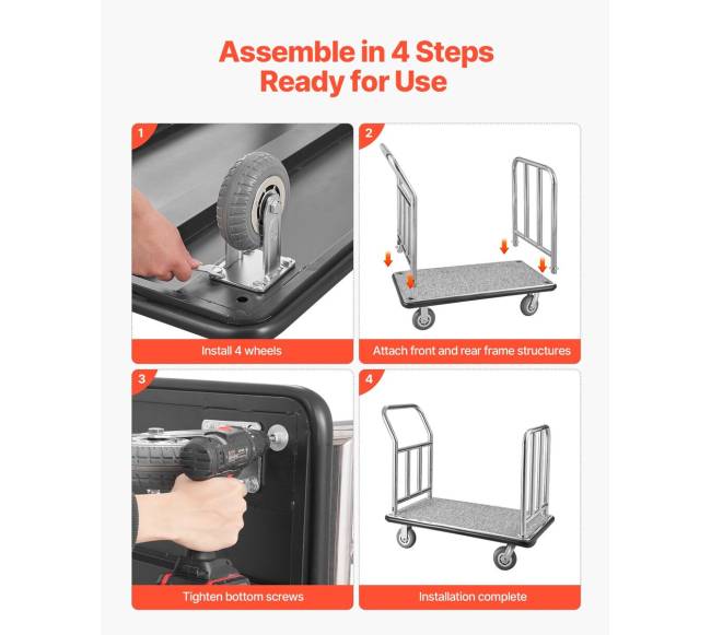 Viešbučio bagažo vežimėlis su nuimamu rėmu5