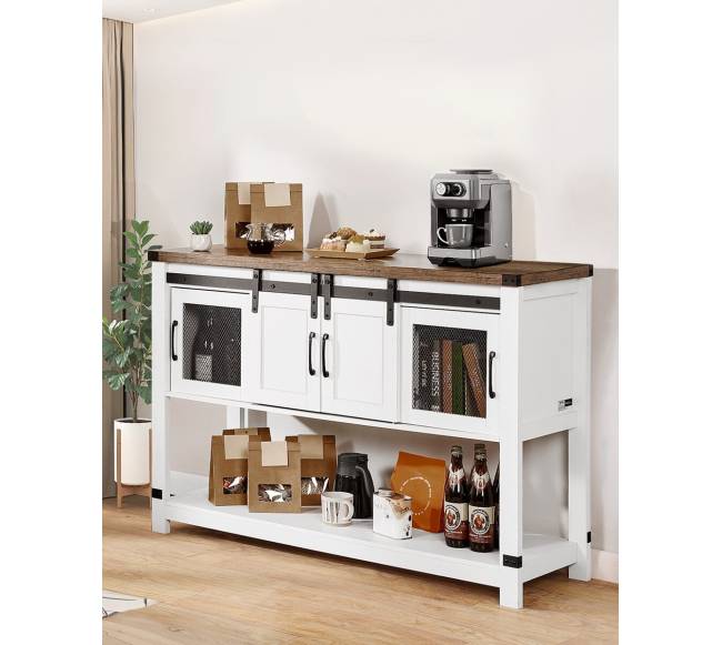 Kavos baro spintelė su keturiomis lentynomis ir durelėmis svetainei1