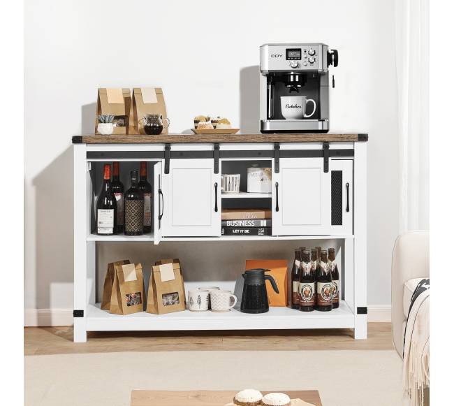 Kavos baro spintelė su keturiomis lentynomis ir durelėmis svetainei7