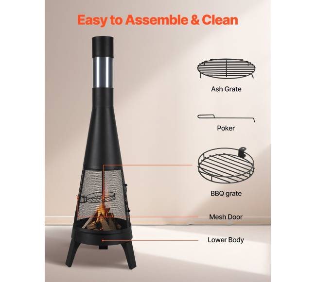 Lauko židinys su grilio tinkleliu ir kaminu1