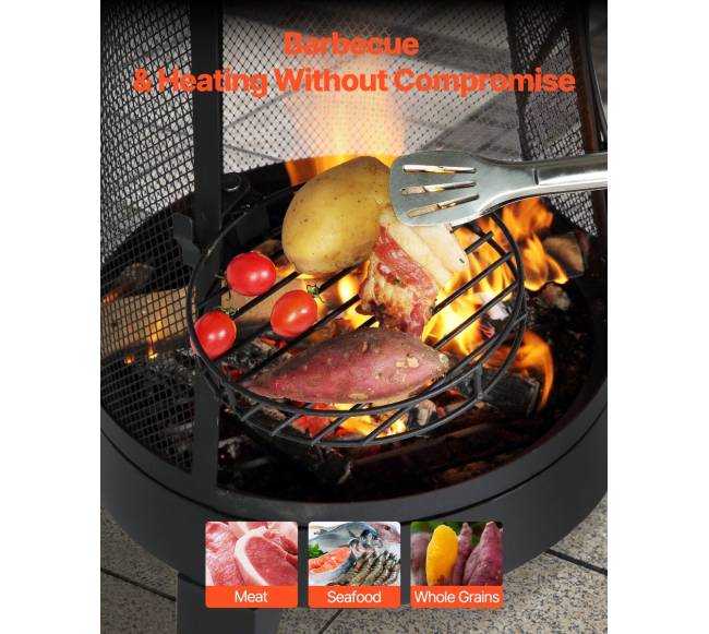 Lauko židinys su grilio tinkleliu ir kaminu4