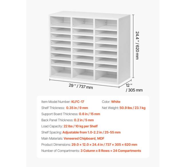 Baltas medinis literatūros organizatorius su 24 skyreliais6