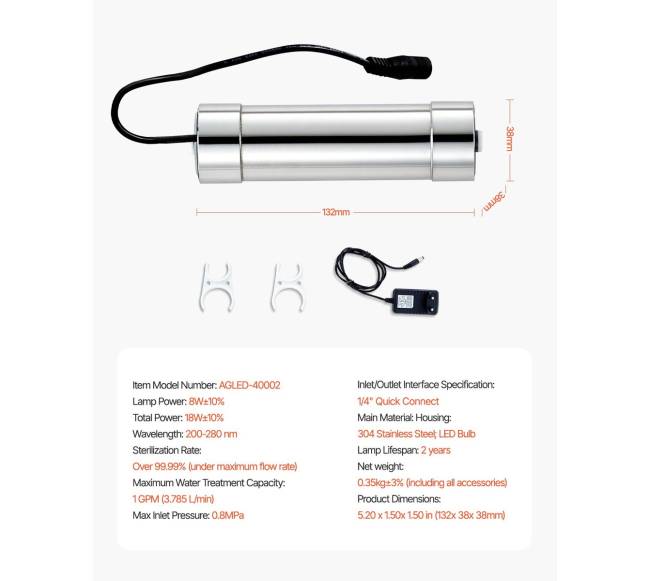 220V 8W UV vandens valytuvas6