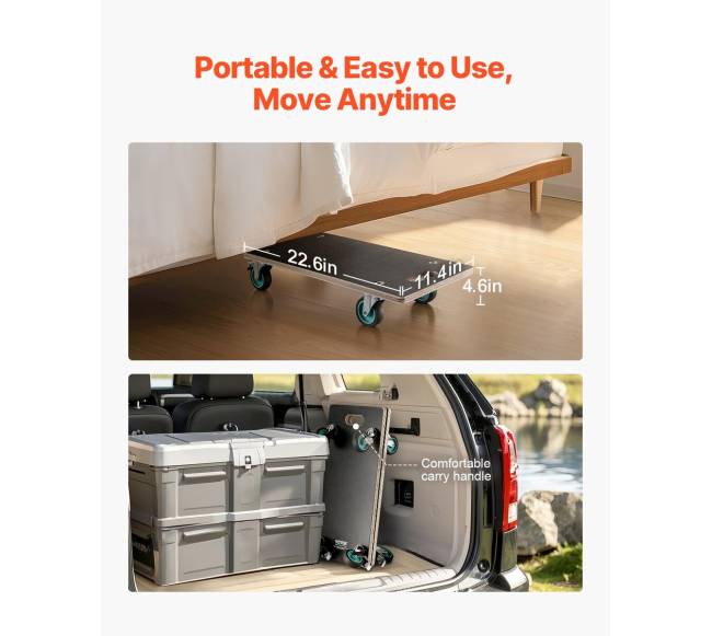 Baldų vežimėlis su 4 tyliais ratais, 250 kg3