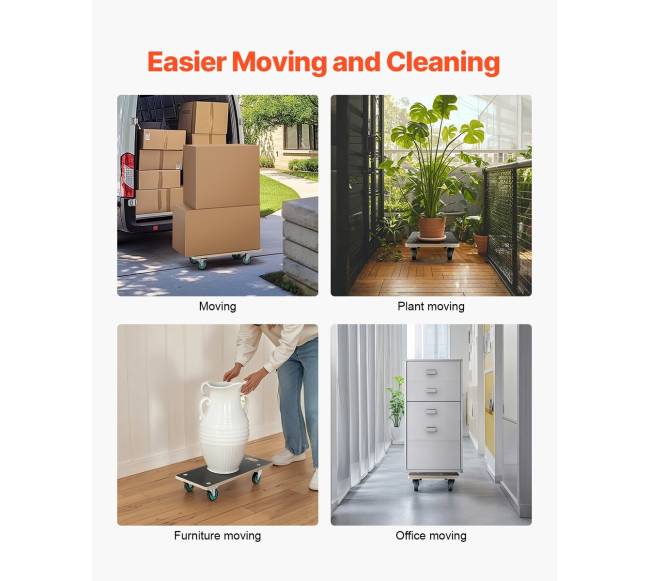 Baldų vežimėlis su 4 tyliais ratais, 250 kg5