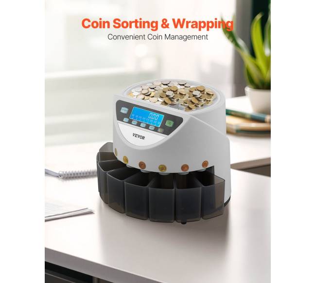 Euro monetų rūšiuoklė su LCD ekranu4