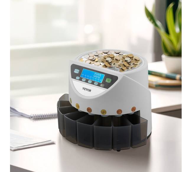 Euro monetų rūšiuoklė su LCD ekranu7