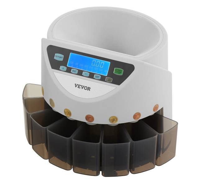 Euro monetų rūšiuoklė su LCD ekranu8