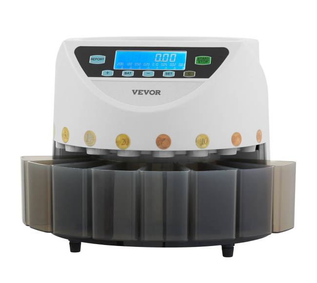 Euro monetų rūšiuoklė su LCD ekranu9