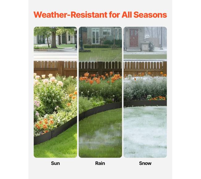 Plieninės kraštinės sodui 5 vnt 99 x 10 cm juodos2