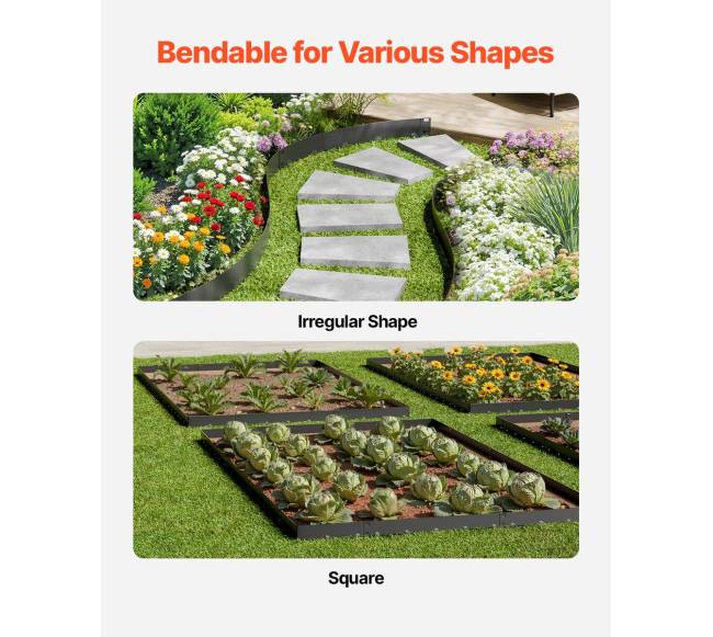 Plieninės kraštinės sodui 5 vnt 99 x 10 cm juodos3