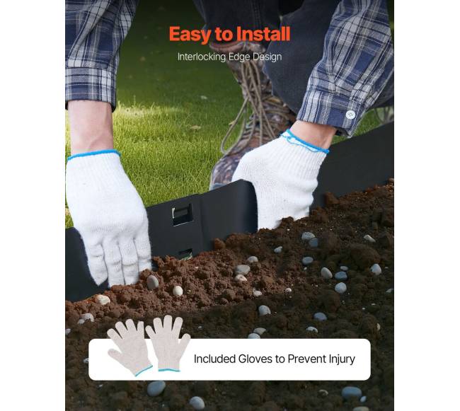 Plieninės kraštinės sodui 5 vnt 99 x 10 cm juodos4